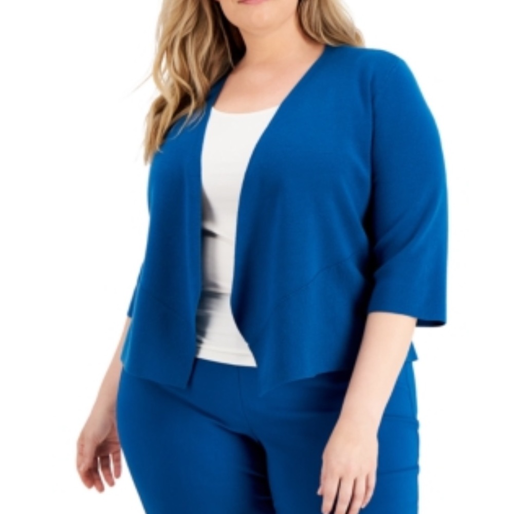 Alfani - Blue Cropped Cardigan 3X Size (Women)